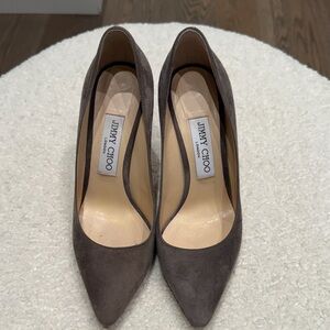 Jimmy Choo Taupe Suede Heels